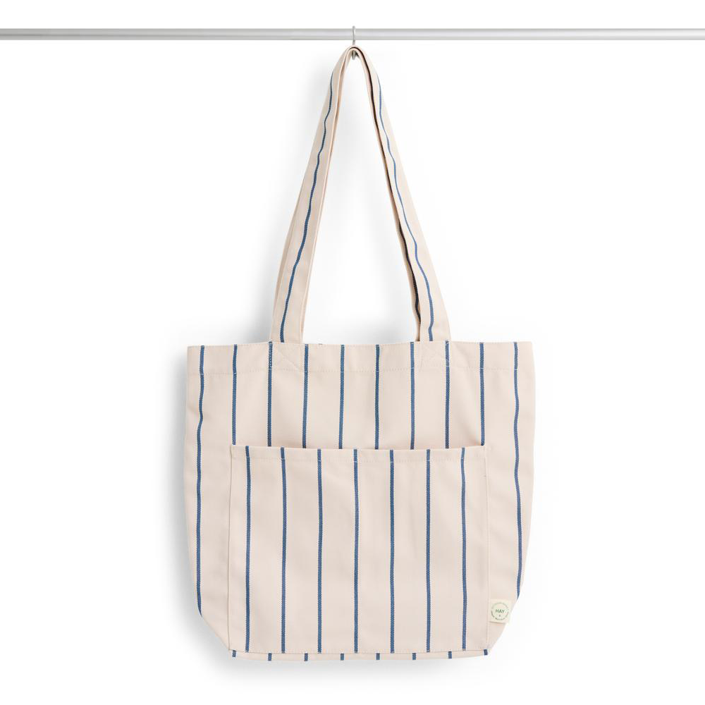 beige blue stripe