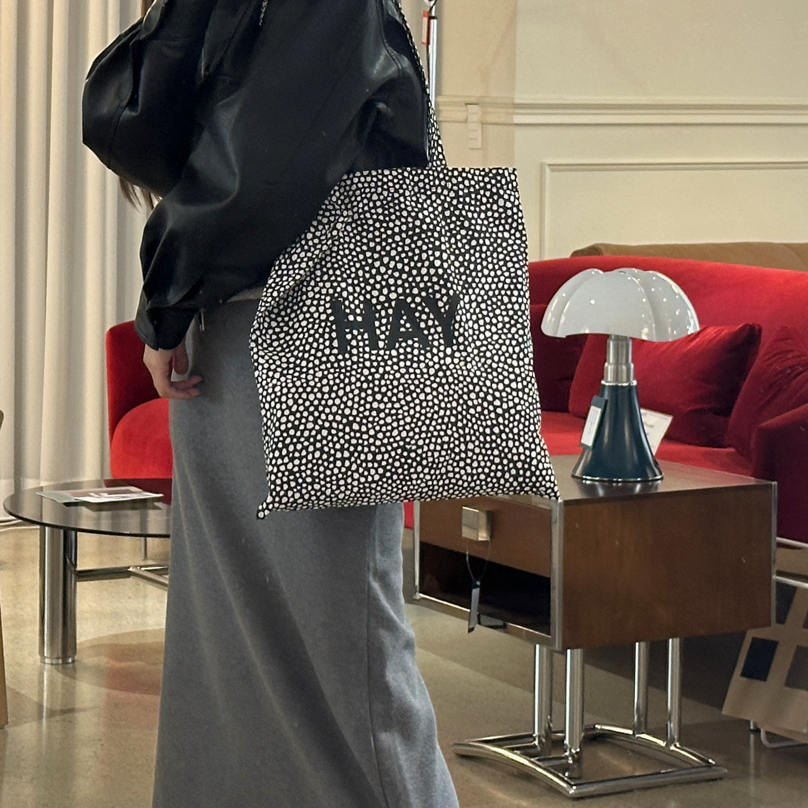 [재고보유]헤이 에코백 토트백 Tote Bag Black Dot