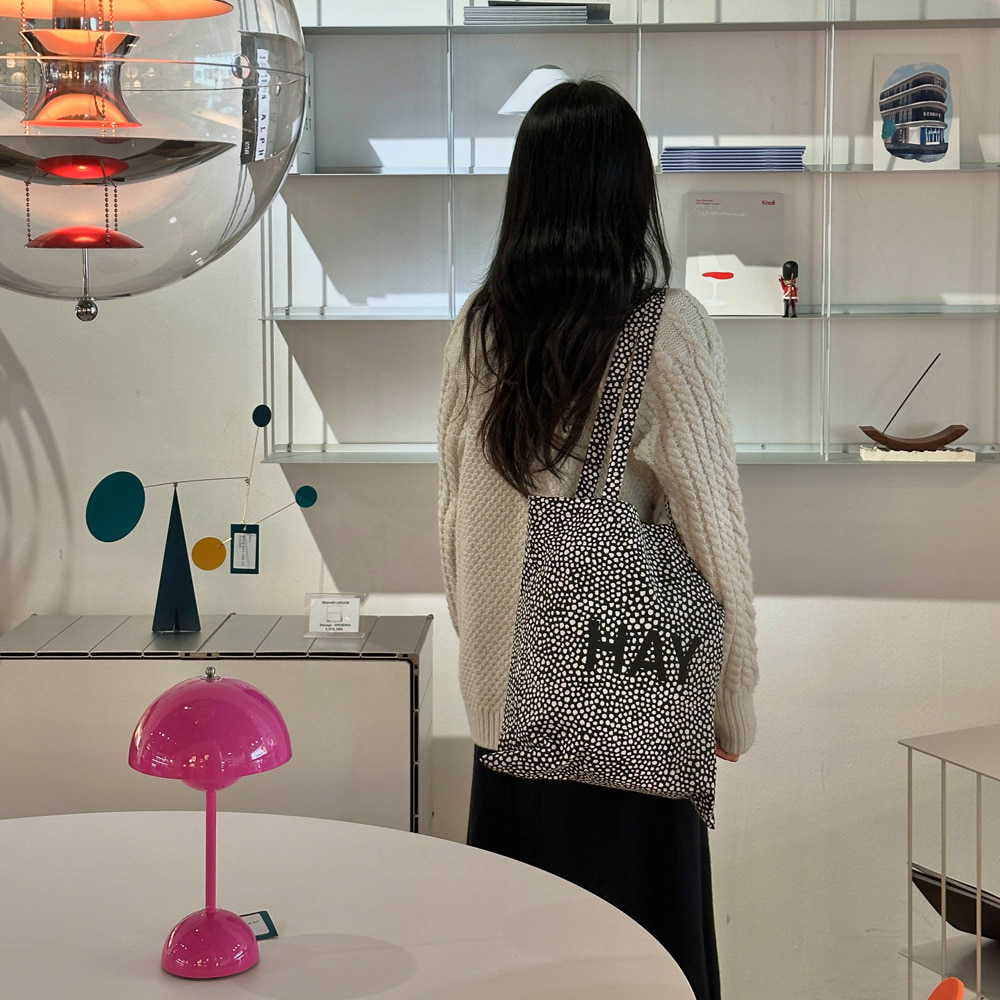 [재고보유]헤이 에코백 토트백 Tote Bag Black Dot