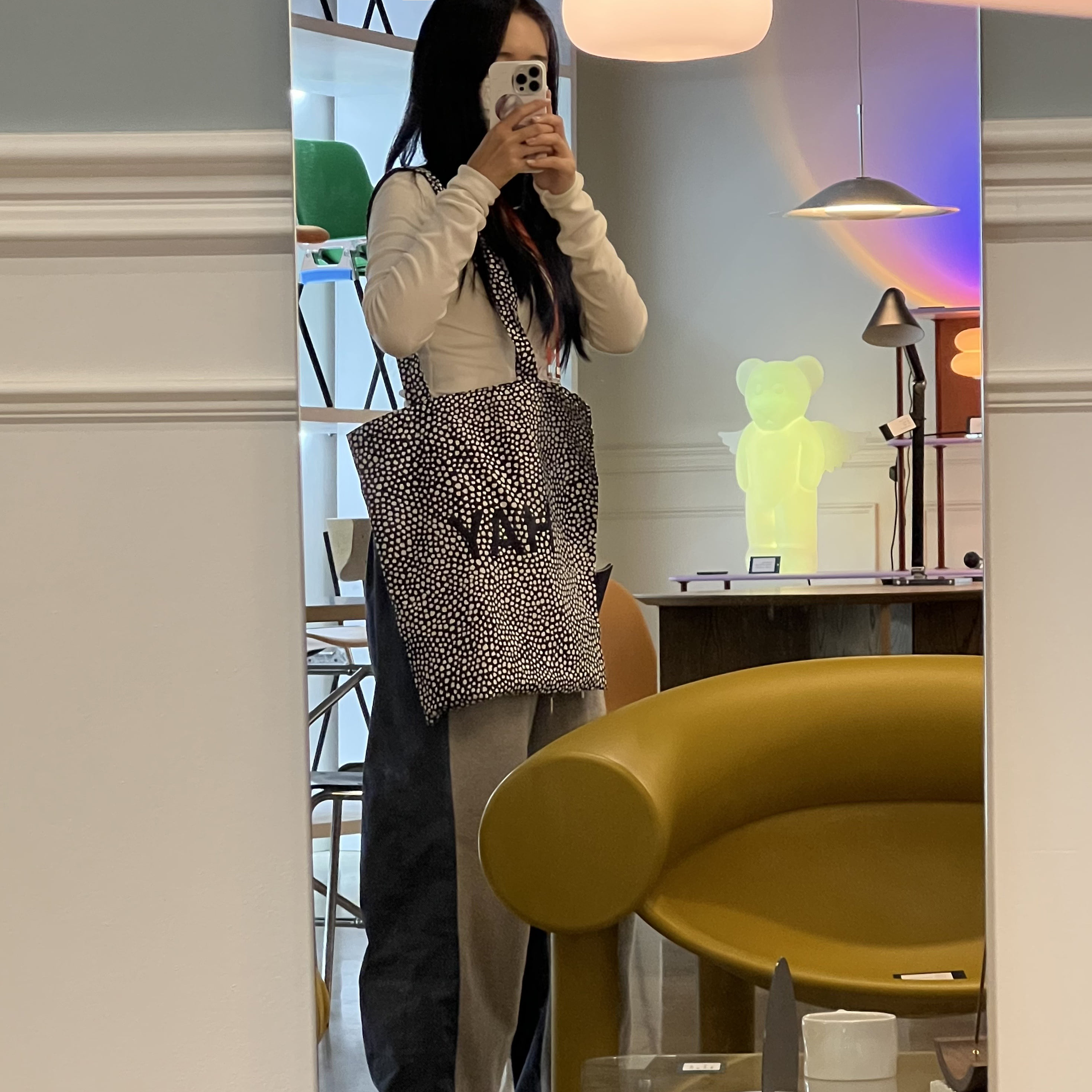 [재고보유]헤이 에코백 토트백 Tote Bag Black Dot